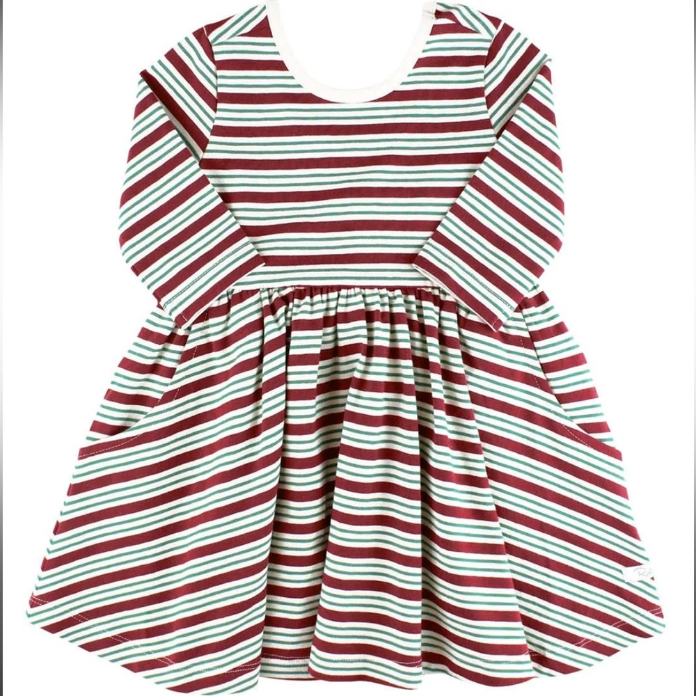 Ruffle Butts Rugged Holiday Christmas Peppermint Stripe Twirl Dress‎ NWT 12-18 M